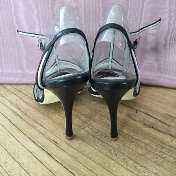 Giorgio Armani Black and White Strappy Sandals Size 36 (US6) - Picture 8 of 9